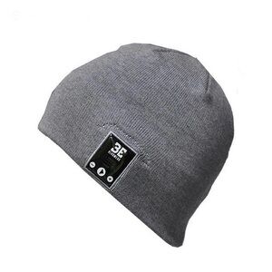NEW BE Headwear Bluetooth Wireless Heather Grey Beanie